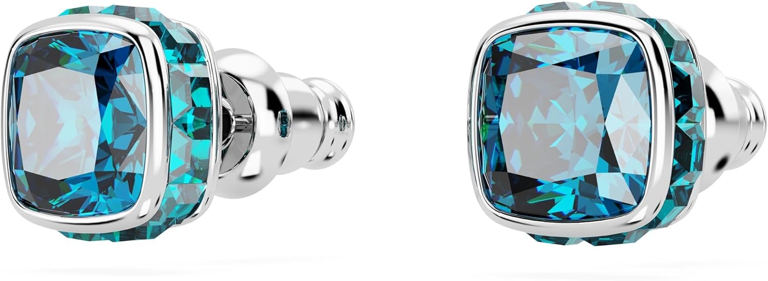 image:imageSwarovski Crystal Chroma Jewelry Collection Heart Shaped Crystal Latch Back Earring Closure Lobster Claw Clasp BraceletDecember Blue