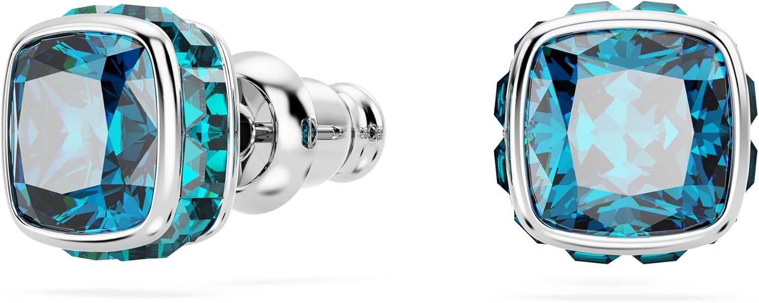 image:imageSwarovski Crystal Chroma Jewelry Collection Heart Shaped Crystal Latch Back Earring Closure Lobster Claw Clasp BraceletDecember Blue