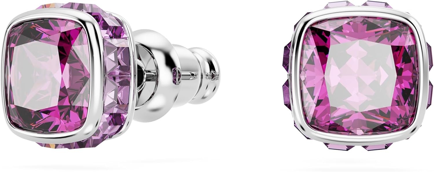 image:imageSwarovski Crystal Chroma Jewelry Collection Heart Shaped Crystal Latch Back Earring Closure Lobster Claw Clasp BraceletFebruary Pink