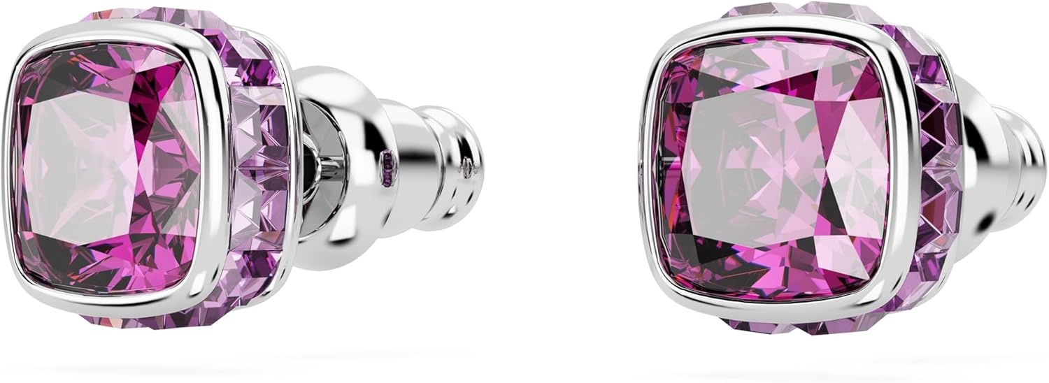 image:imageSwarovski Crystal Chroma Jewelry Collection Heart Shaped Crystal Latch Back Earring Closure Lobster Claw Clasp BraceletFebruary Pink
