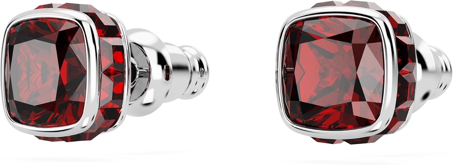 image:imageSwarovski Crystal Chroma Jewelry Collection Heart Shaped Crystal Latch Back Earring Closure Lobster Claw Clasp BraceletJanuary Red