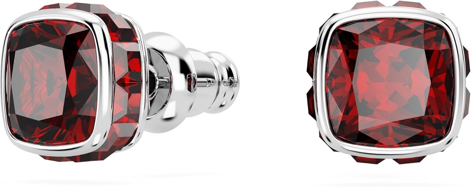 image:imageSwarovski Crystal Chroma Jewelry Collection Heart Shaped Crystal Latch Back Earring Closure Lobster Claw Clasp BraceletJanuary Red