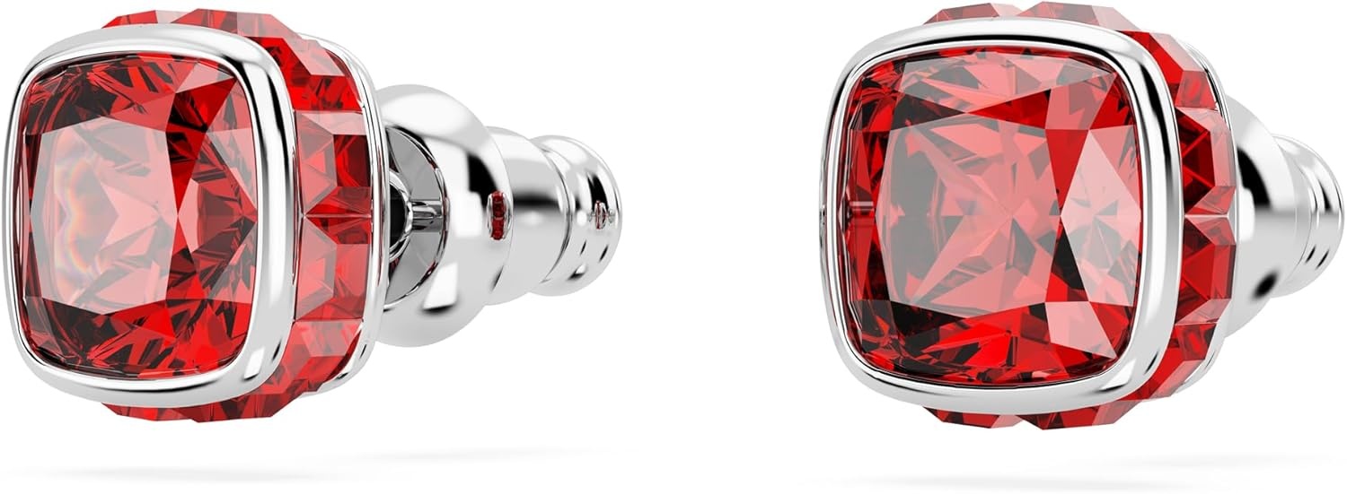 image:imageSwarovski Crystal Chroma Jewelry Collection Heart Shaped Crystal Latch Back Earring Closure Lobster Claw Clasp BraceletJuly Red
