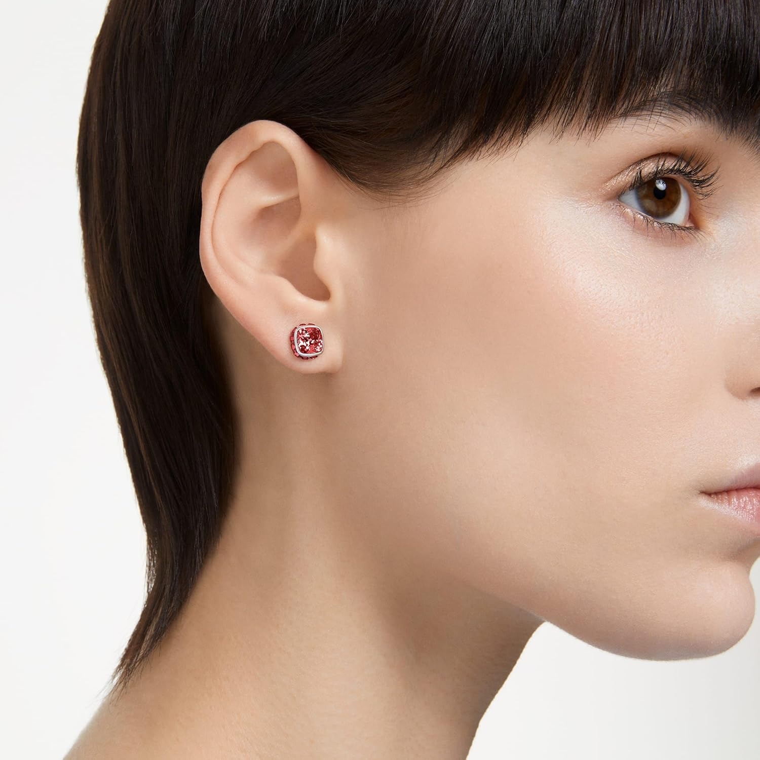 image:imageSwarovski Crystal Chroma Jewelry Collection Heart Shaped Crystal Latch Back Earring Closure Lobster Claw Clasp BraceletJuly Red