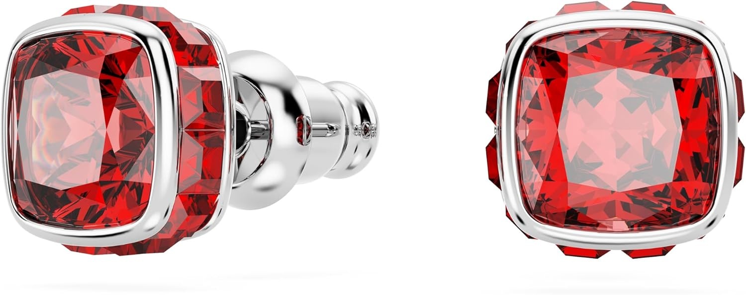 image:imageSwarovski Crystal Chroma Jewelry Collection Heart Shaped Crystal Latch Back Earring Closure Lobster Claw Clasp BraceletJuly Red