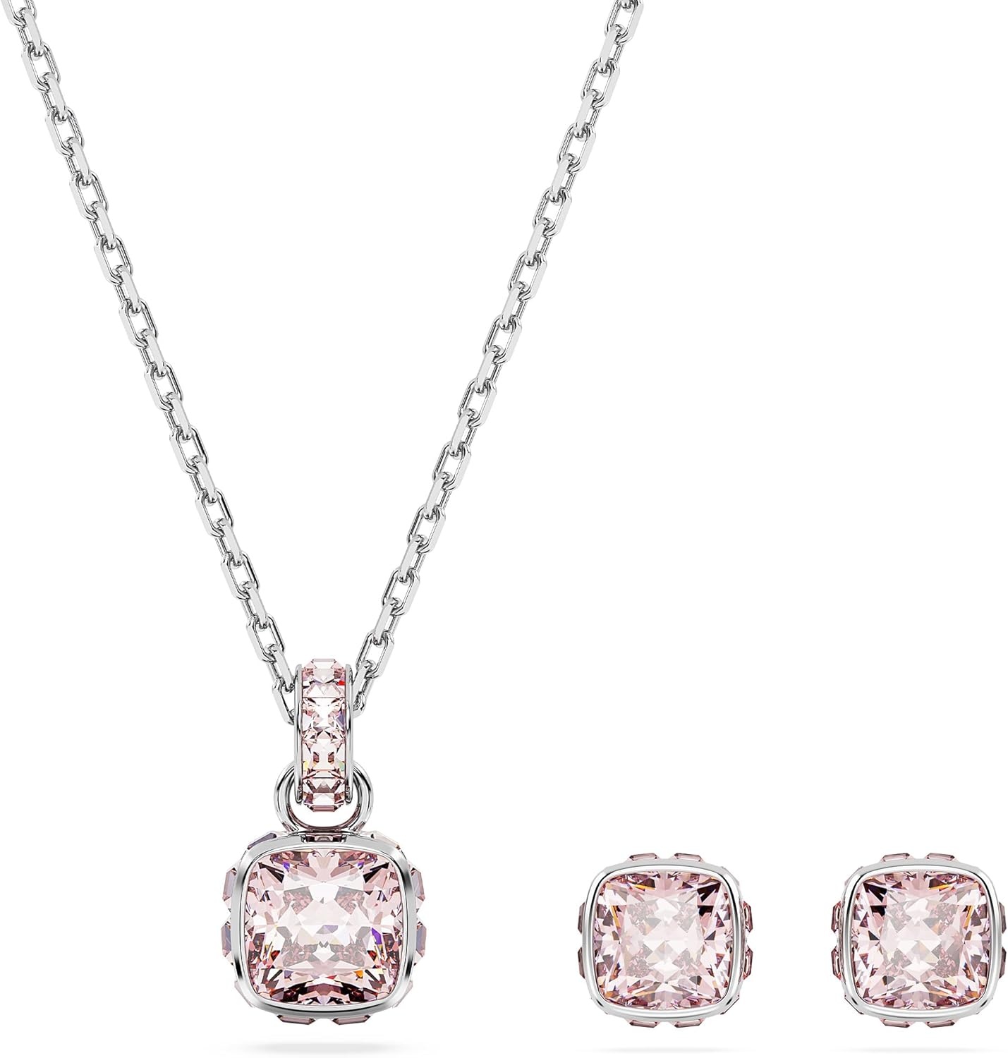 image:imageSwarovski Crystal Chroma Jewelry Collection Heart Shaped Crystal Latch Back Earring Closure Lobster Claw Clasp BraceletJune Pink