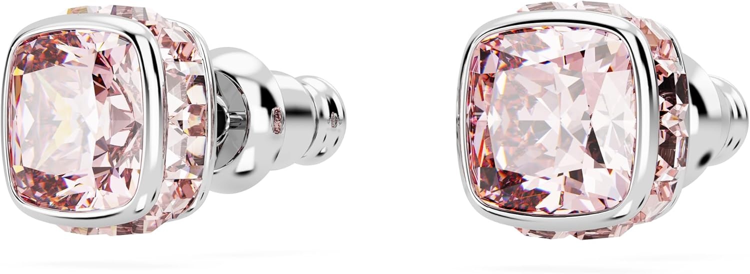 image:imageSwarovski Crystal Chroma Jewelry Collection Heart Shaped Crystal Latch Back Earring Closure Lobster Claw Clasp BraceletJune Pink