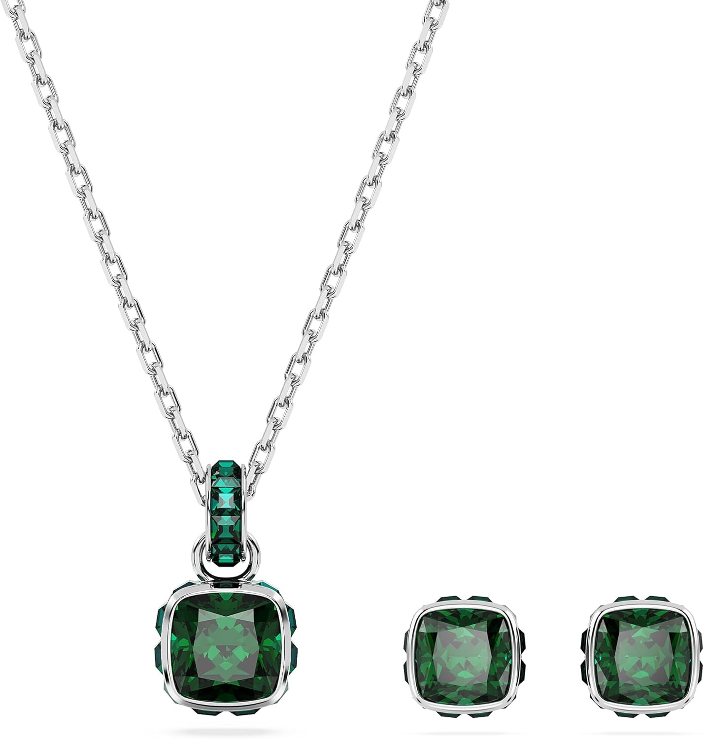 image:imageSwarovski Crystal Chroma Jewelry Collection Heart Shaped Crystal Latch Back Earring Closure Lobster Claw Clasp BraceletMay Green