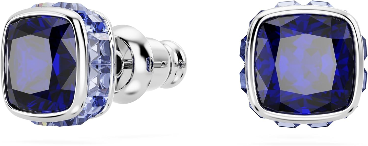 image:imageSwarovski Crystal Chroma Jewelry Collection Heart Shaped Crystal Latch Back Earring Closure Lobster Claw Clasp BraceletSeptember Blue