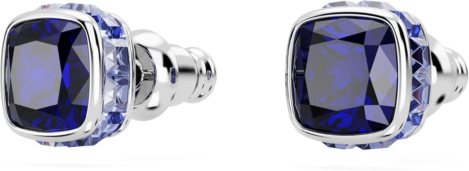 image:imageSwarovski Crystal Chroma Jewelry Collection Heart Shaped Crystal Latch Back Earring Closure Lobster Claw Clasp BraceletSeptember Blue