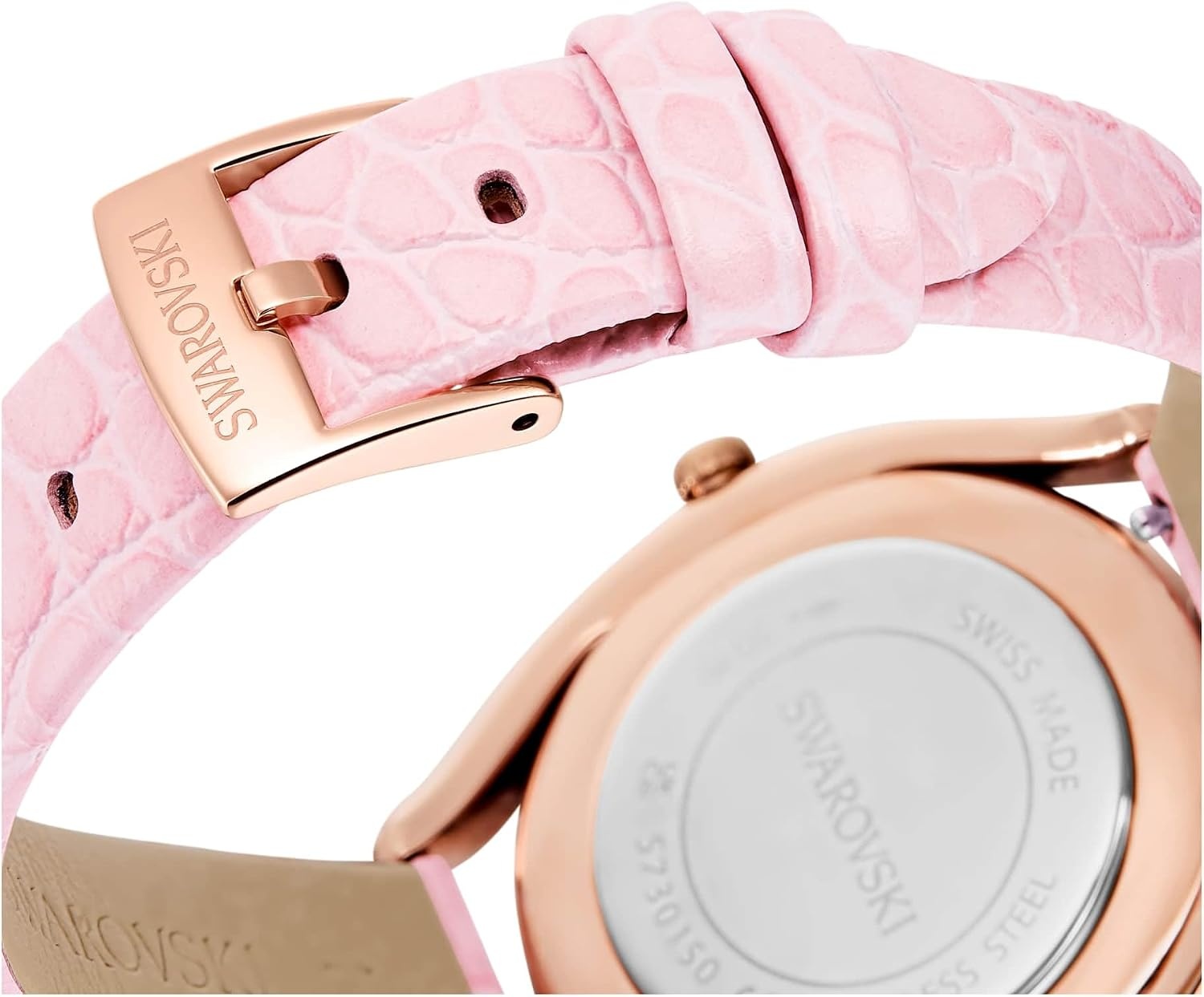 image:imageSwarovski Crystalline Aura Watch Swiss Made Leather Strap Pink Rose GoldTone Finish