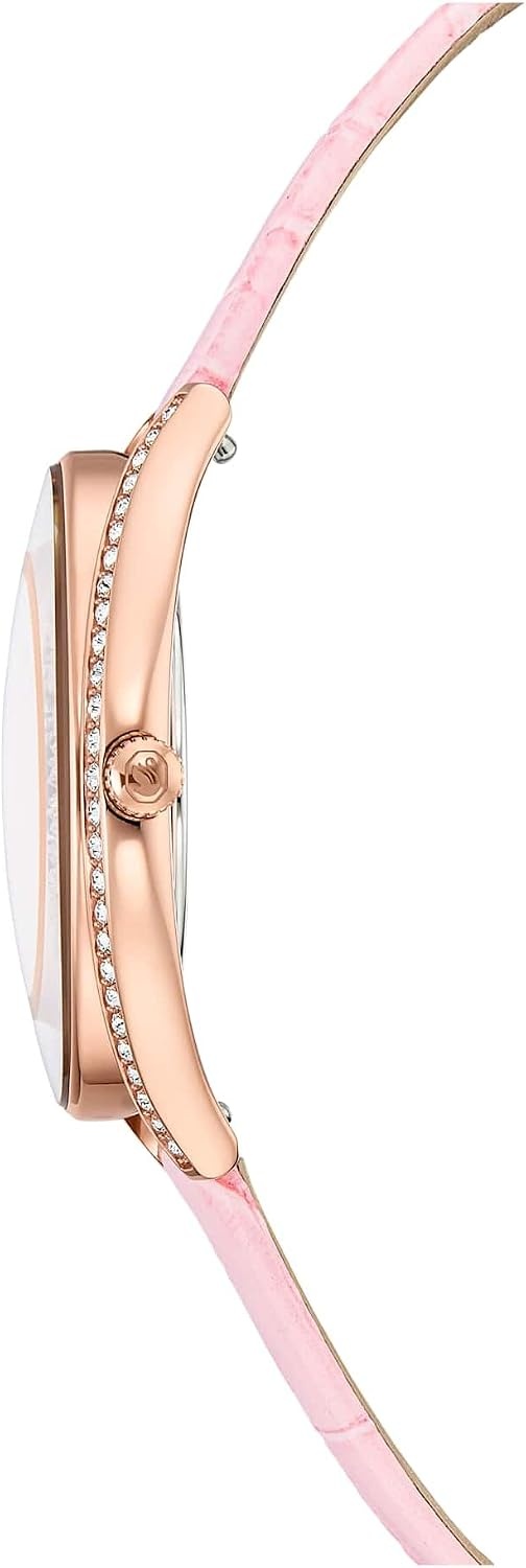 image:imageSwarovski Crystalline Aura Watch Swiss Made Leather Strap Pink Rose GoldTone Finish