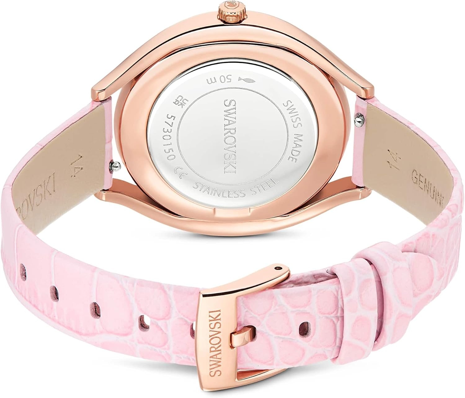 image:imageSwarovski Crystalline Aura Watch Swiss Made Leather Strap Pink Rose GoldTone Finish