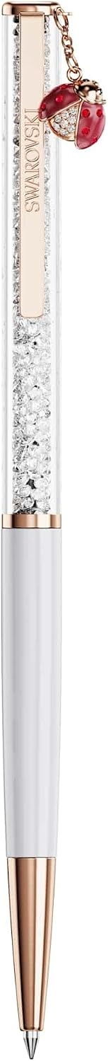 image:imageSwarovski Crystalline ballpoint pen Ladybug White Red lacquered Rose goldtone plated