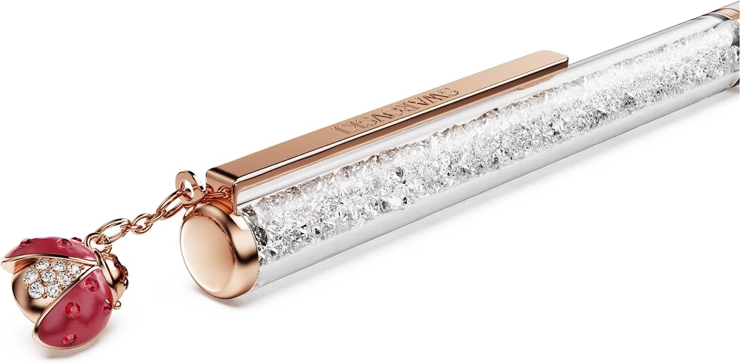 image:imageSwarovski Crystalline ballpoint pen Ladybug White Red lacquered Rose goldtone plated
