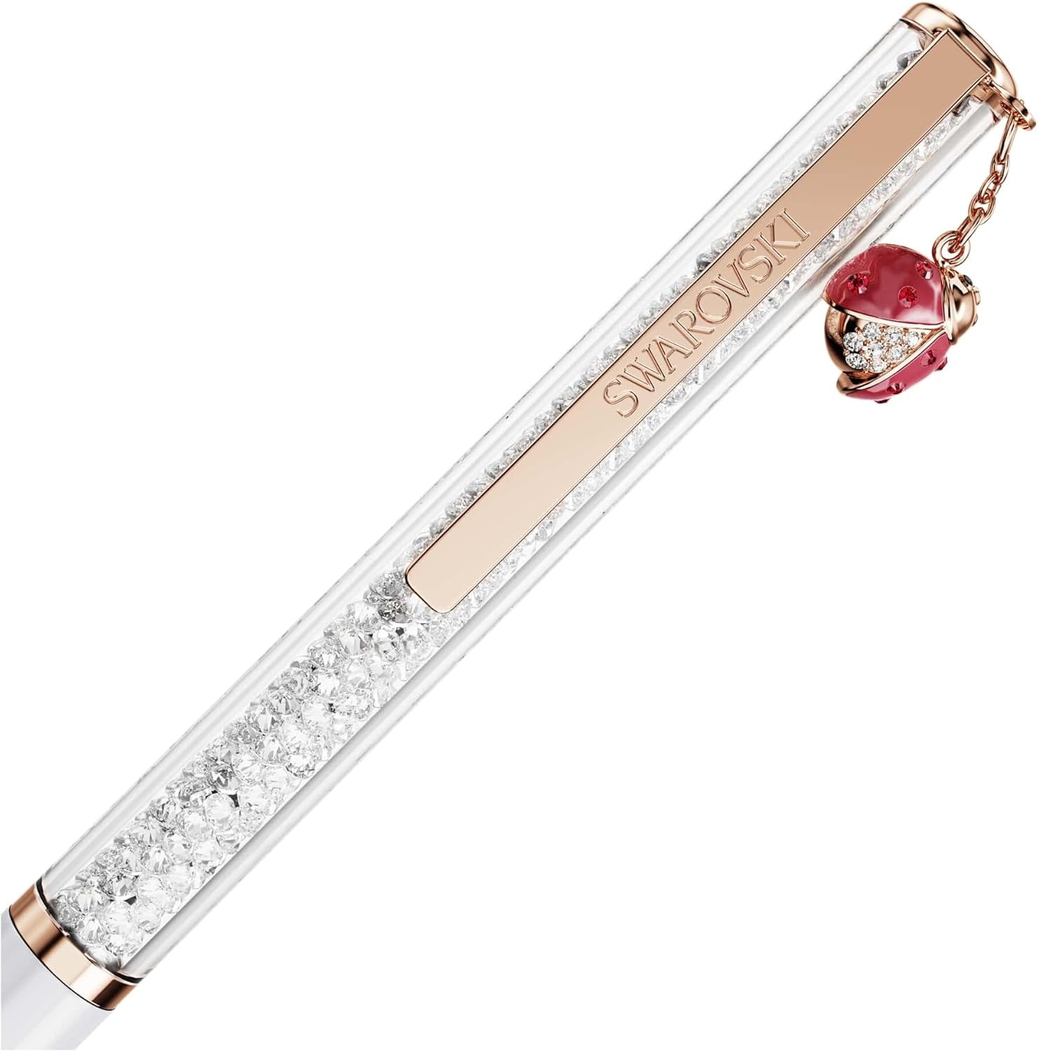 image:imageSwarovski Crystalline ballpoint pen Ladybug White Red lacquered Rose goldtone plated
