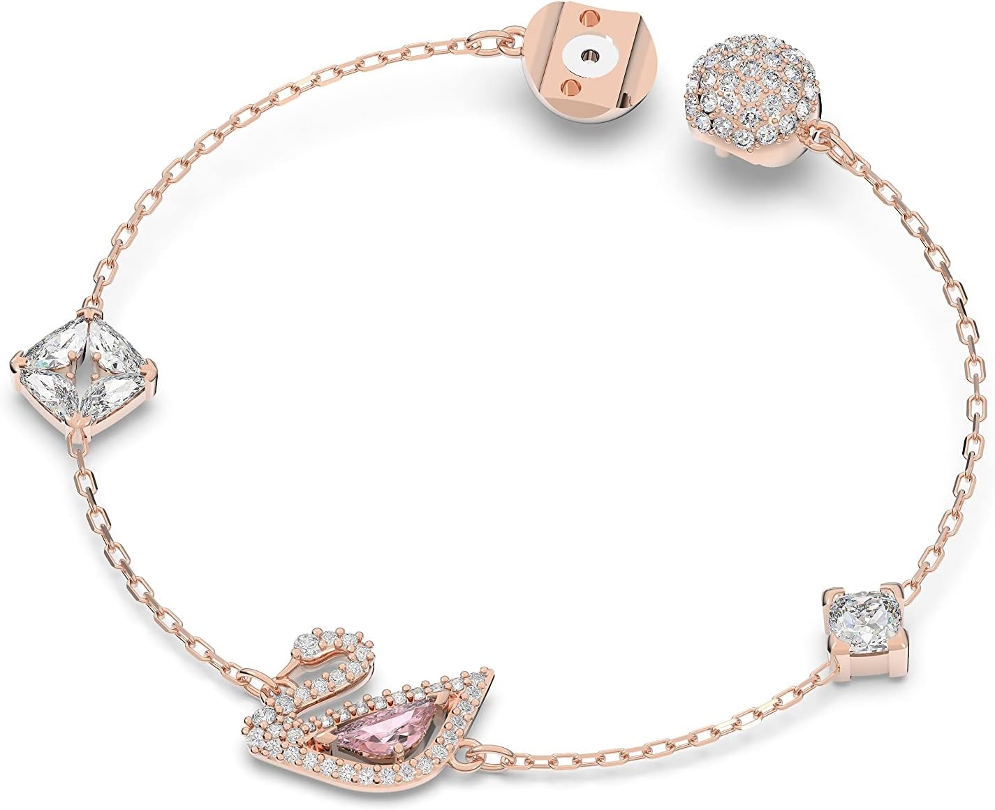 image:imageSwarovski Dazzling Swan Jewelry Collection Blue Crystals Pink Crystals Clear CrystalsBracelet Rose Gold Tone