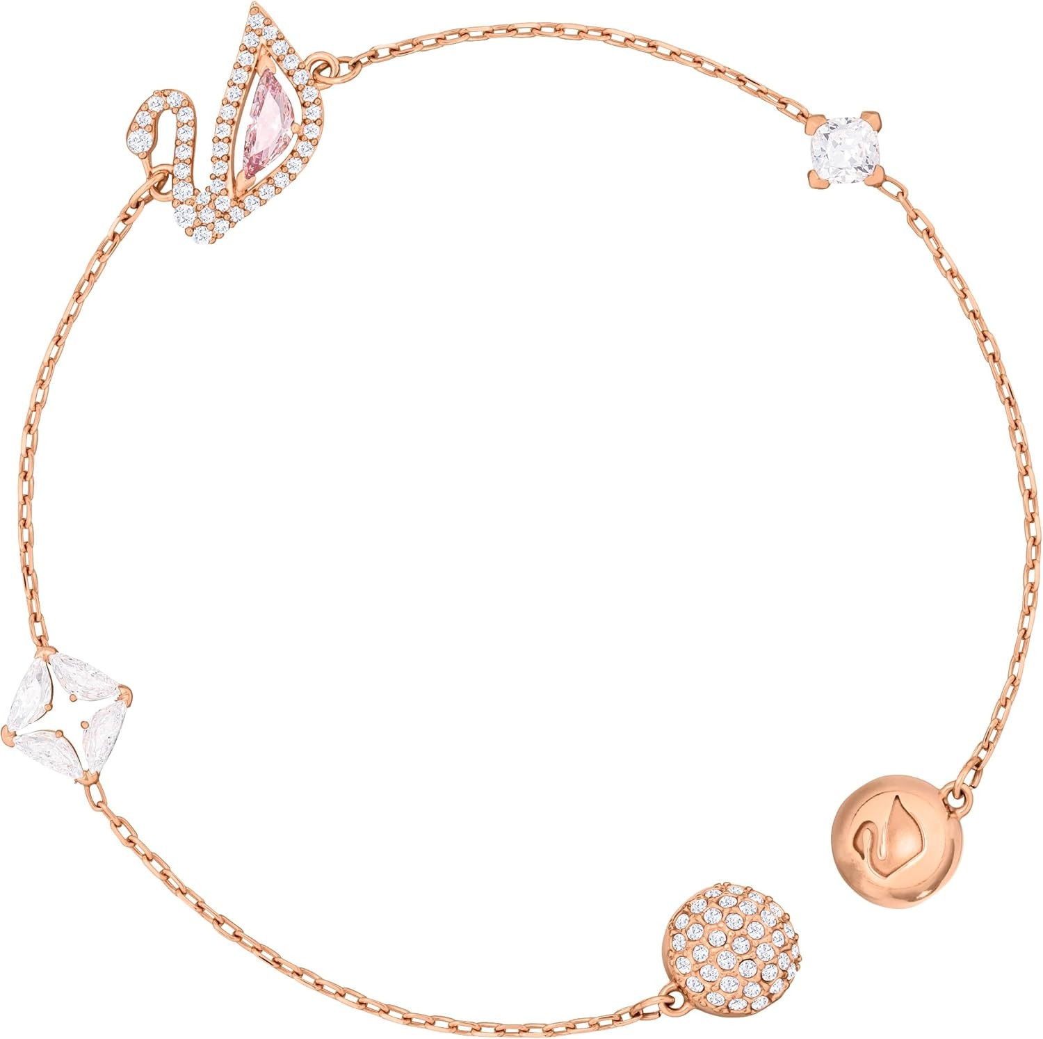 image:imageSwarovski Dazzling Swan Jewelry Collection Blue Crystals Pink Crystals Clear CrystalsBracelet Rose Gold Tone