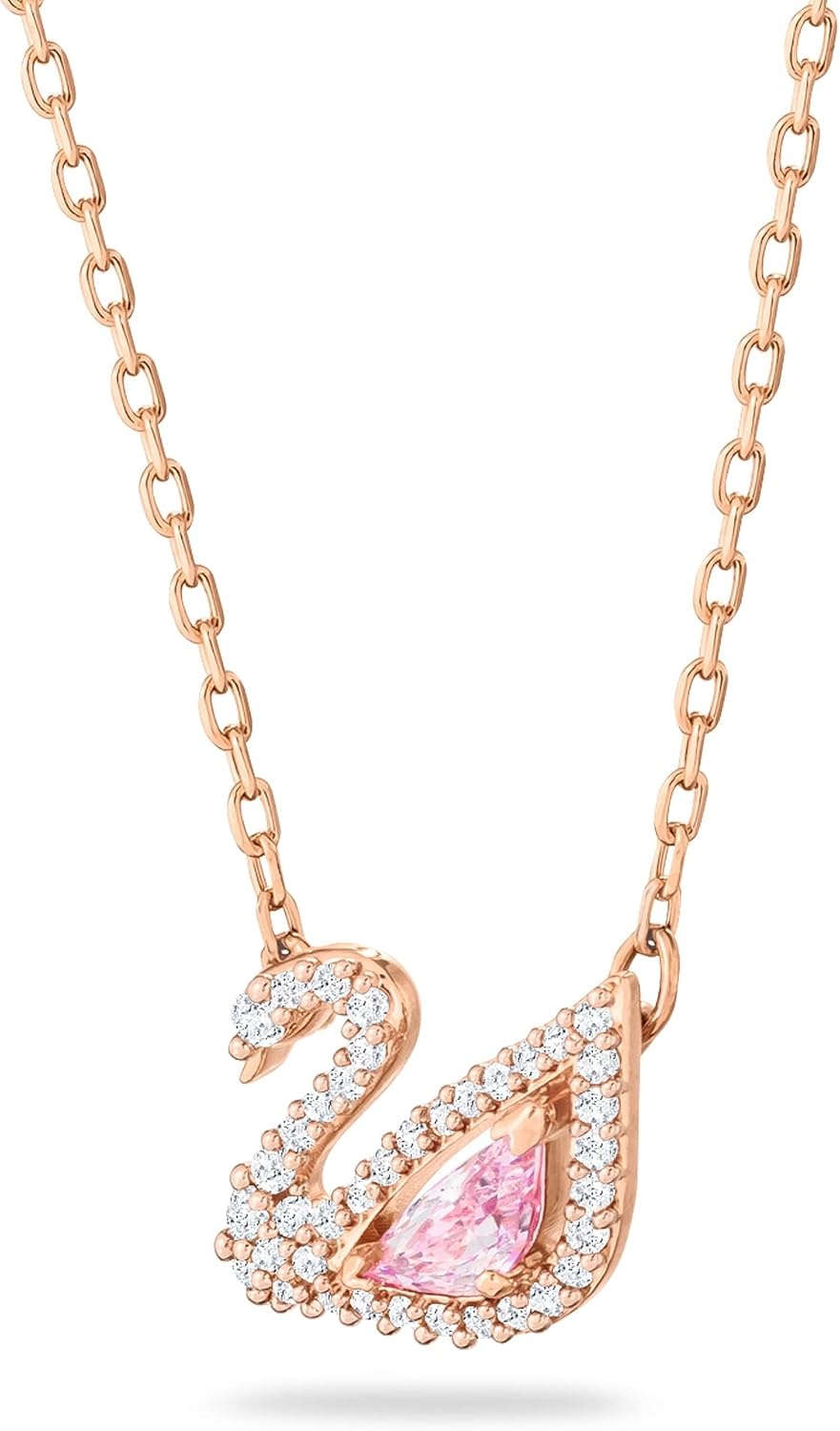 image:imageSwarovski Dazzling Swan Jewelry Collection Blue Crystals Pink Crystals Clear CrystalsPendant Necklace Rose Gold Tone