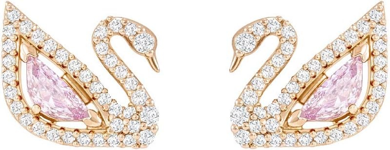 image:imageSwarovski Dazzling Swan Jewelry Collection Blue Crystals Pink Crystals Clear CrystalsPierced Earrings Rose Gold Tone