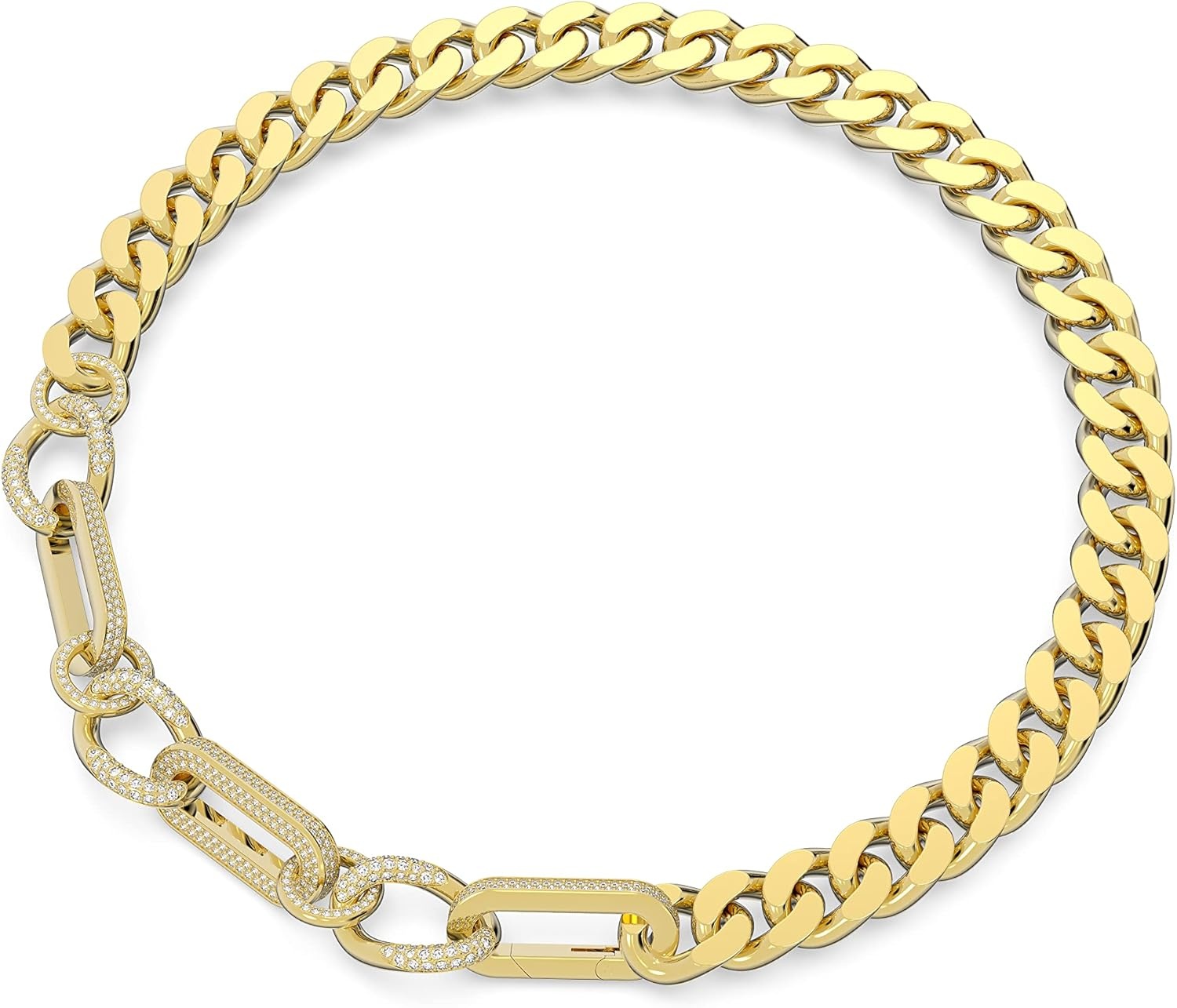 image:imageSwarovski Dextera Necklace Statement Mixed links White Goldtone Finish