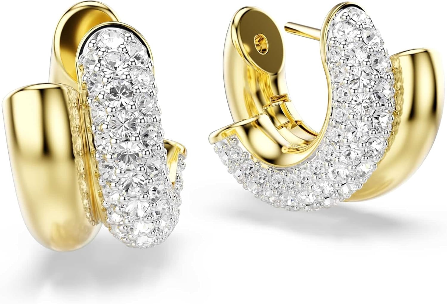 image:imageSwarovski Dextera hoop earrings Round cut Mini White Goldtone plated