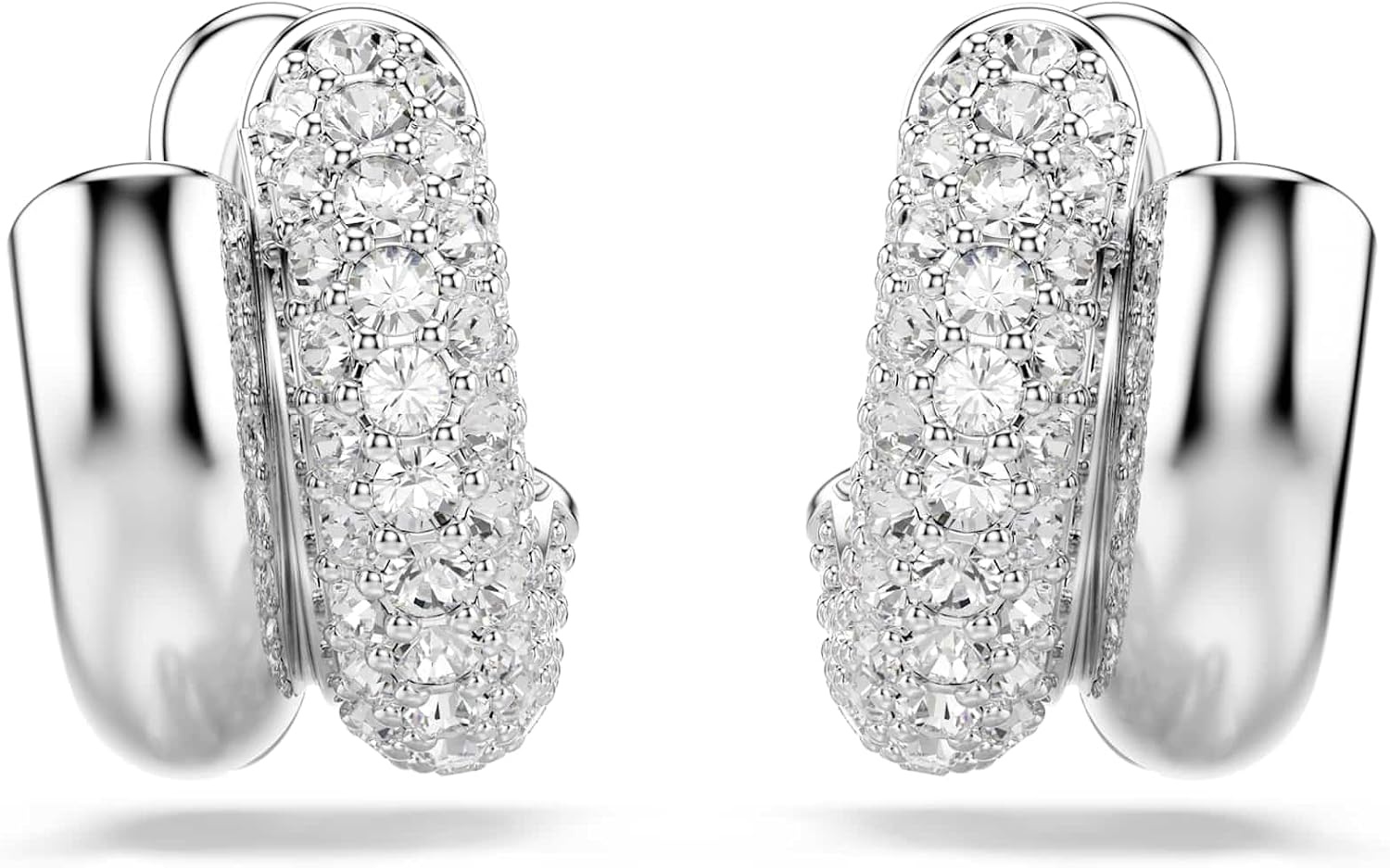 image:imageSwarovski Dextera hoop earrings Round cut Mini White Rhodium plated
