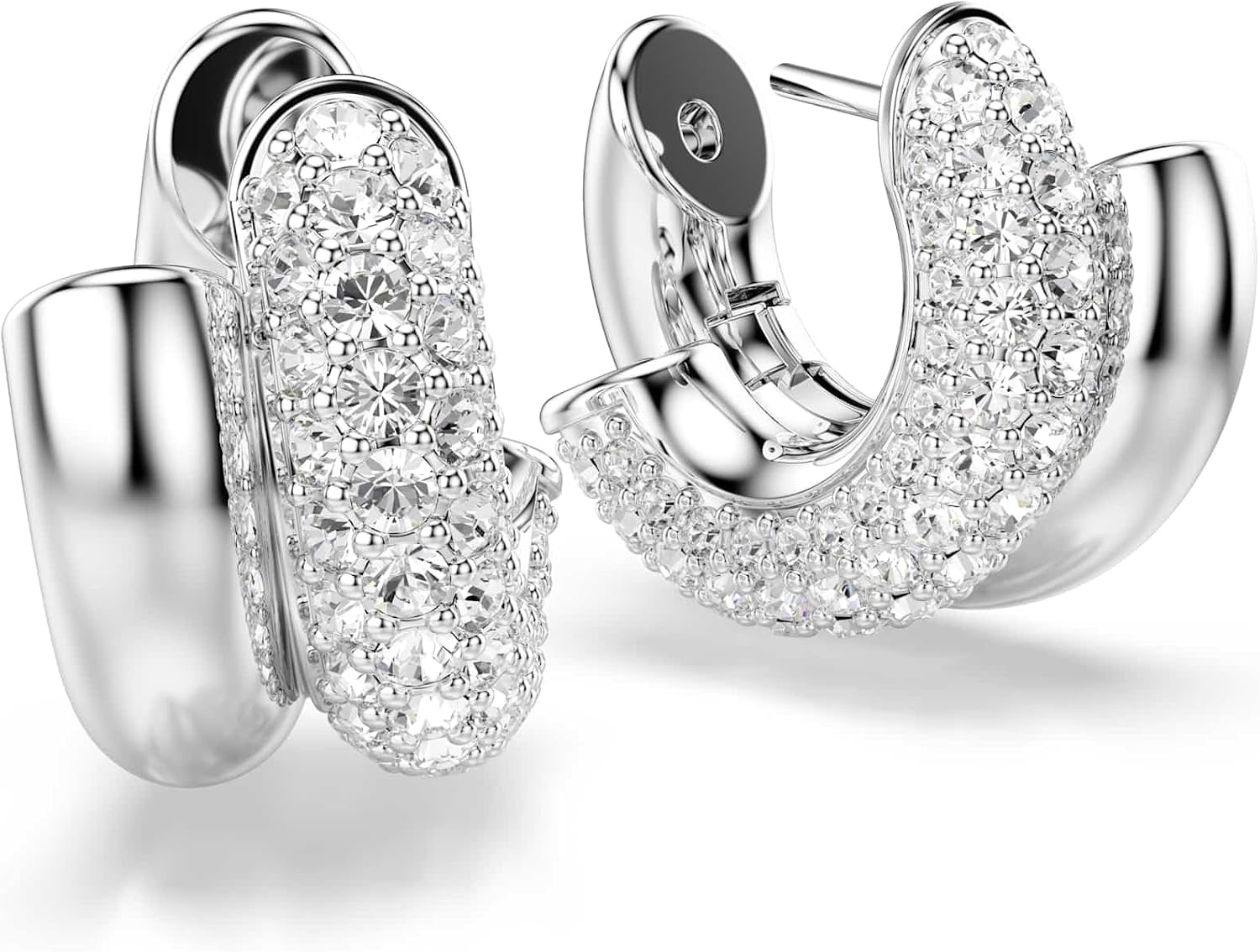 image:imageSwarovski Dextera hoop earrings Round cut Mini White Rhodium plated
