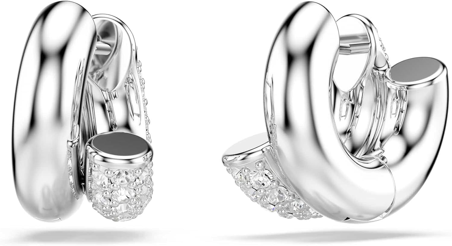 image:imageSwarovski Dextera hoop earrings Round cut Mini White Rhodium plated
