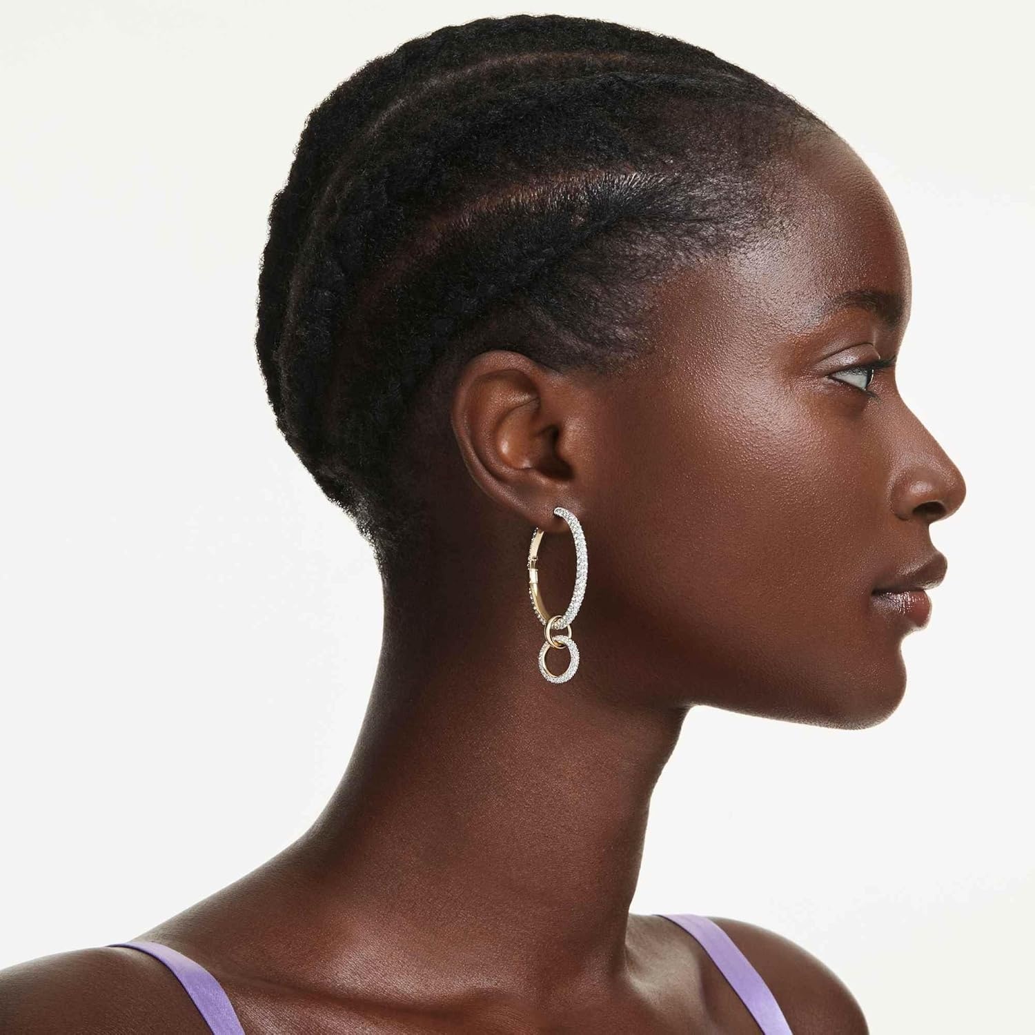 image:imageSwarovski Dextera hoop earrings Round cut White Goldtone plated