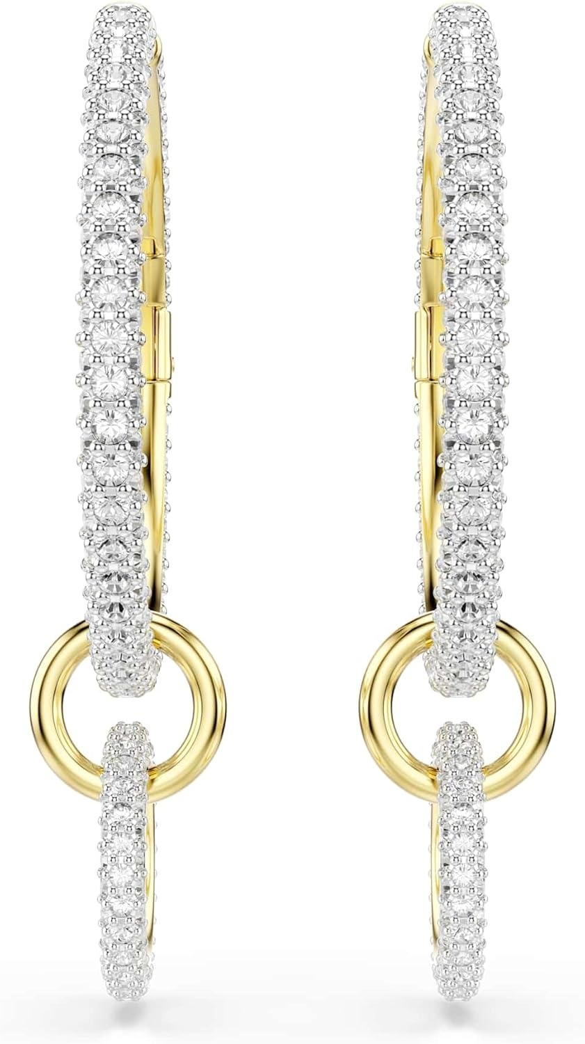 image:imageSwarovski Dextera hoop earrings Round cut White Goldtone plated