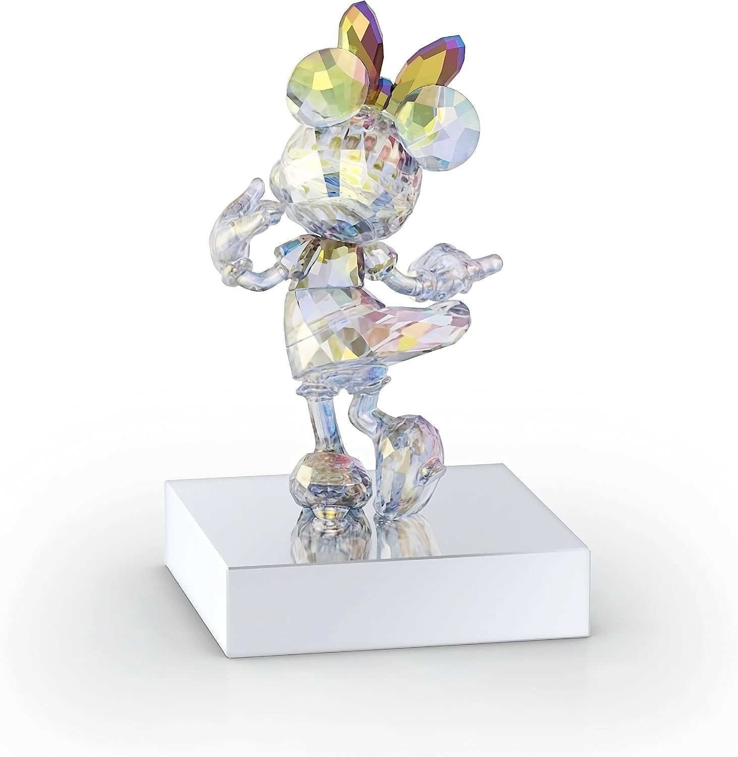 image:imageSwarovski Disney100 Minnie Mouse Figurine Multiple Facets in Aurora Borealis Color Effect Part of The Disney100 CollectionMinnie Mouse