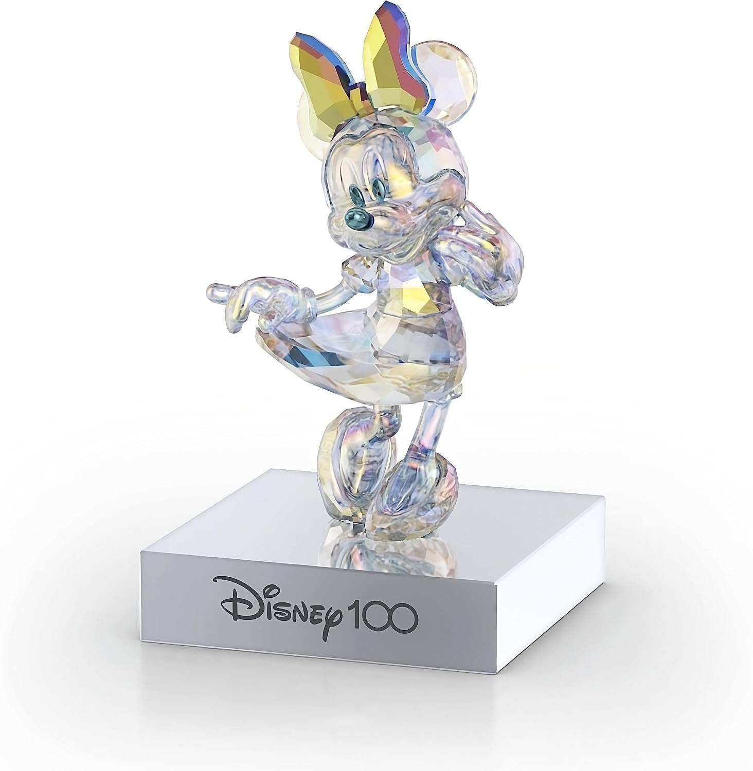 image:imageSwarovski Disney100 Minnie Mouse Figurine Multiple Facets in Aurora Borealis Color Effect Part of The Disney100 CollectionMinnie Mouse