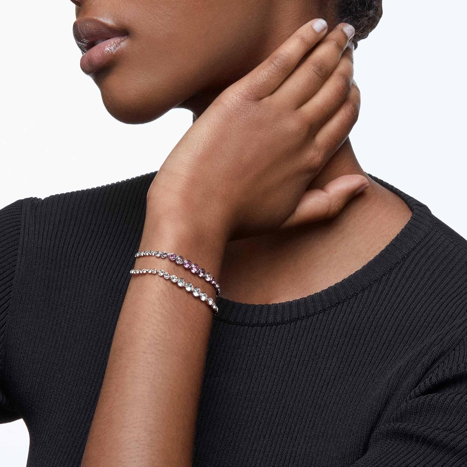 image:imageSwarovski Emily Tennis Bracelet Jewelry CollectionClear Crystals Rose Gold Tone Finish