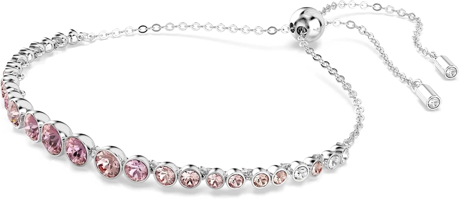 image:imageSwarovski Emily Tennis Bracelet Jewelry CollectionPink Tone Crystals Rhodium Tone Finish