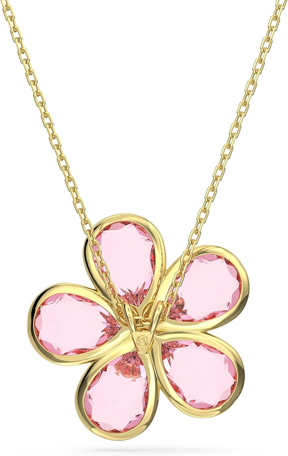 image:imageSwarovski Florere Necklace and Earrings Collection Pink Crystals Yellow Crystals Gold Tone Metal FinishPink Flower Pendant Necklace