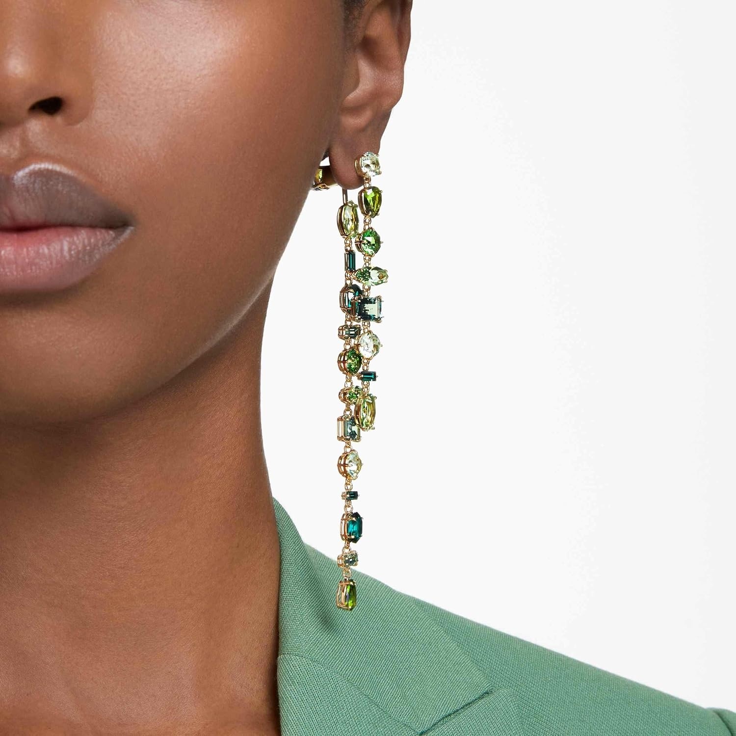 image:imageSwarovski Gema Crystal Drop Earrings CollectionGreen