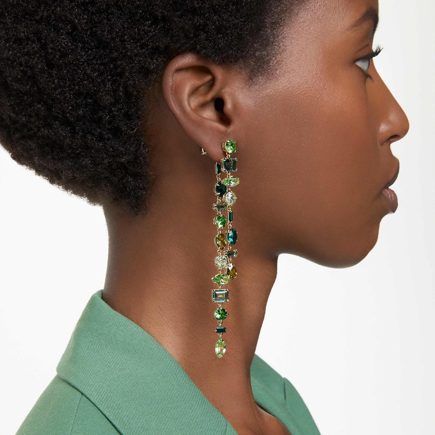 image:imageSwarovski Gema Crystal Drop Earrings CollectionGreen