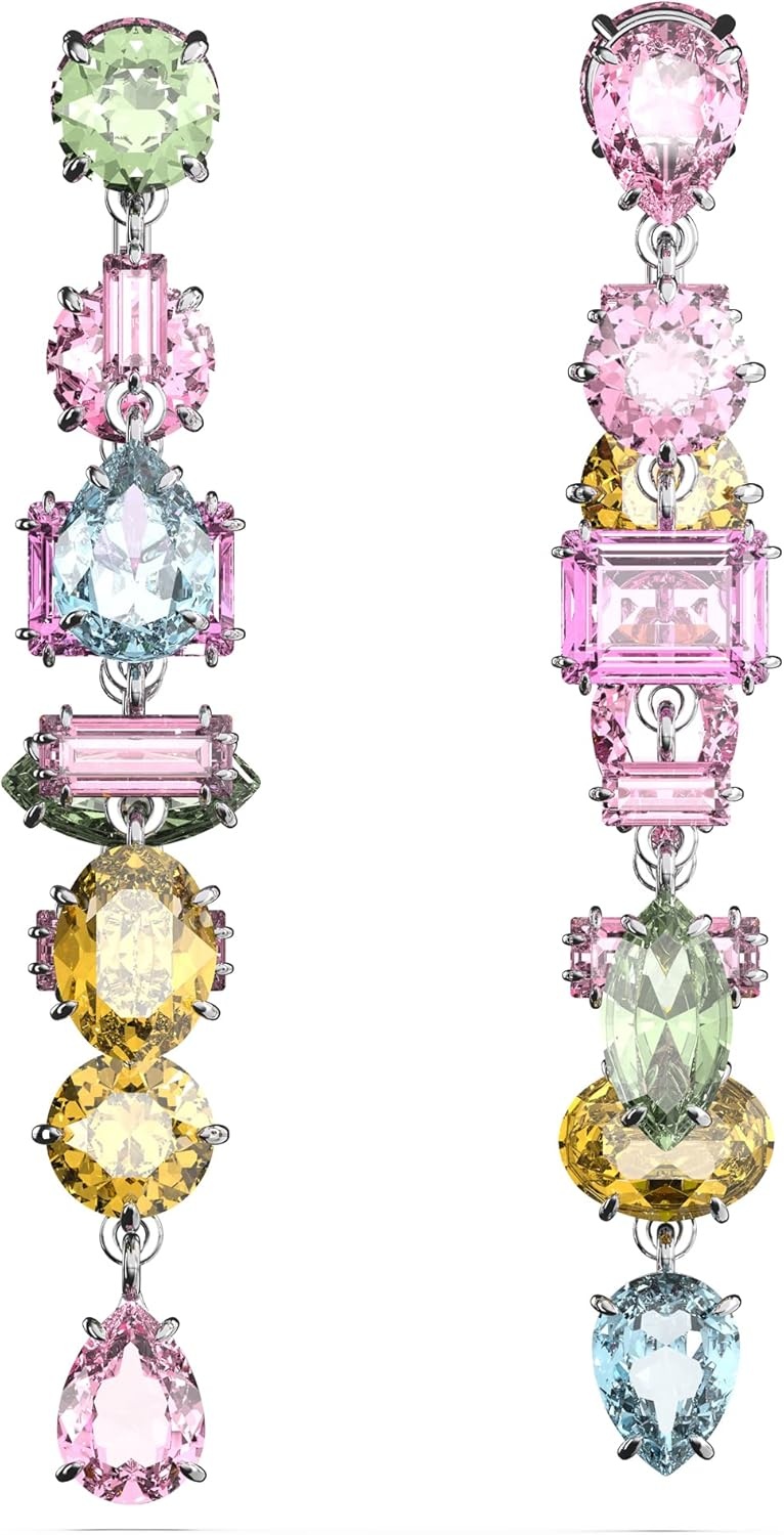 image:imageSwarovski Gema Crystal Drop Earrings CollectionRed and Yellow