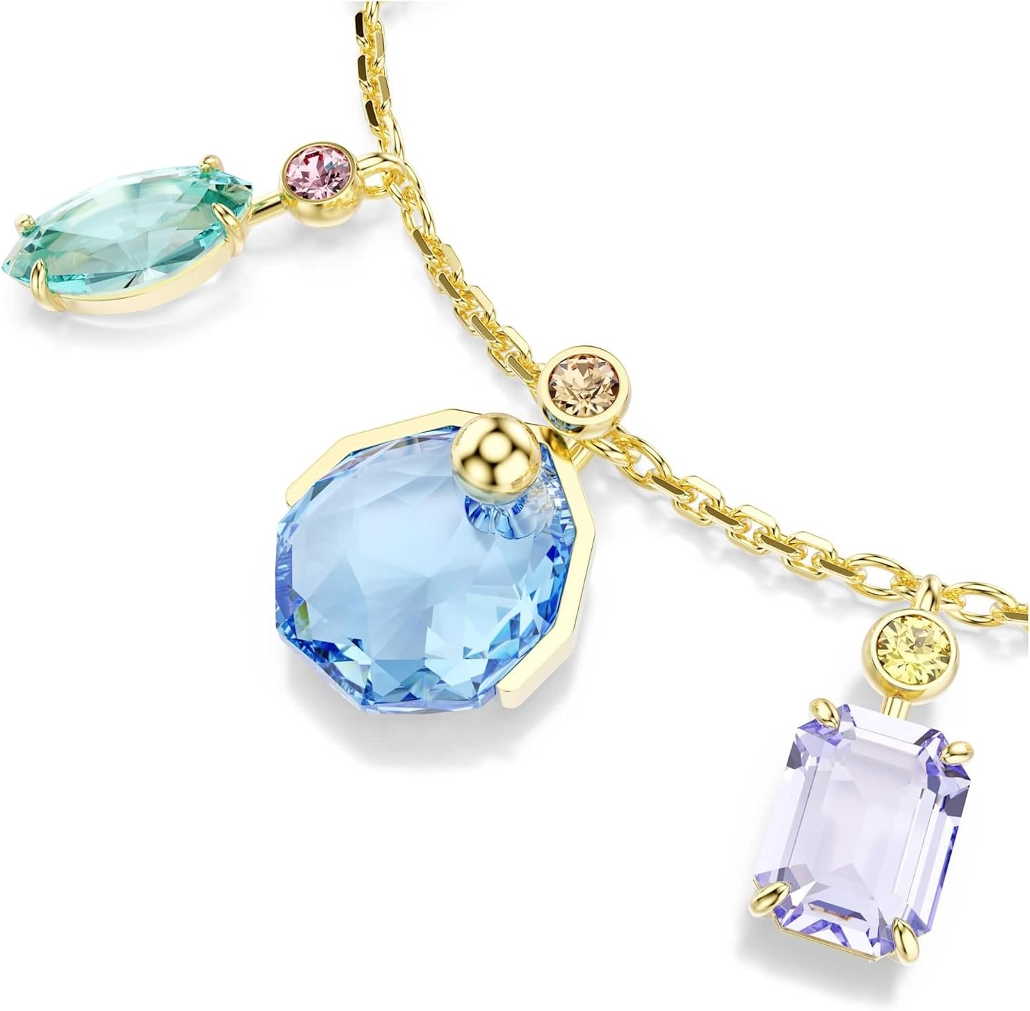 image:imageSwarovski Gema bracelet Mixed cuts Dangling crystals Multicolored GoldtSwarovski One plated