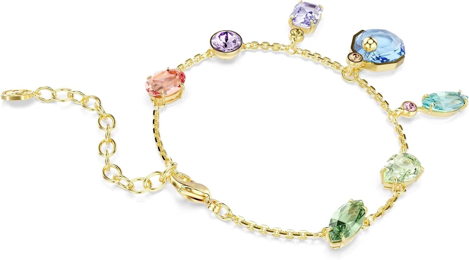 image:imageSwarovski Gema bracelet Mixed cuts Dangling crystals Multicolored GoldtSwarovski One plated