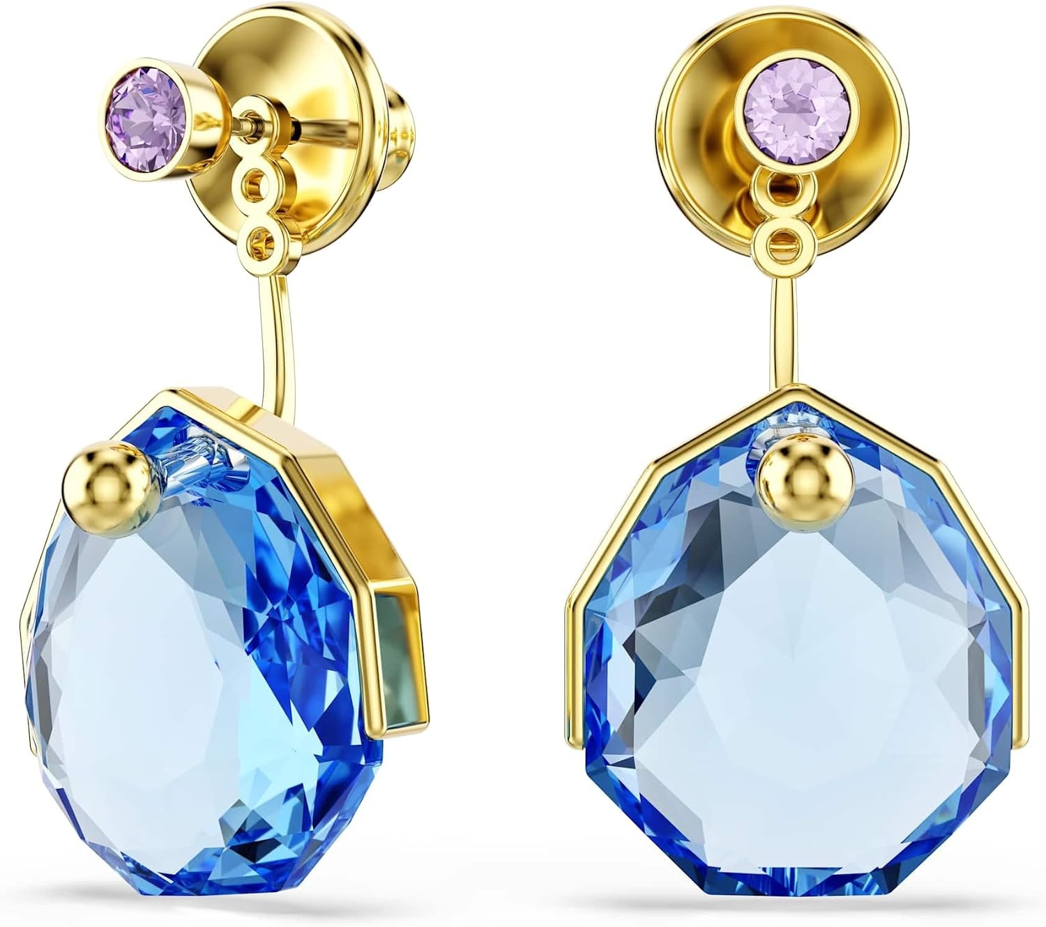 image:imageSwarovski Gema earring jackets Blue Goldtone plated