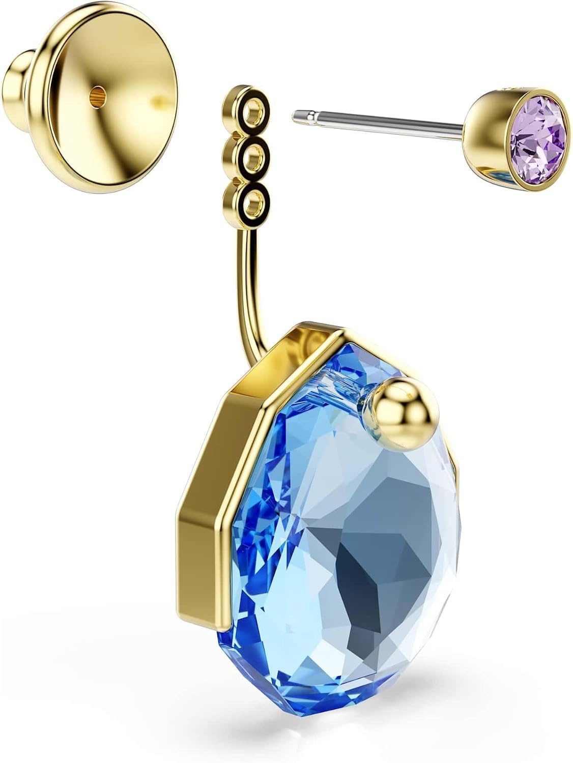 image:imageSwarovski Gema earring jackets Blue Goldtone plated