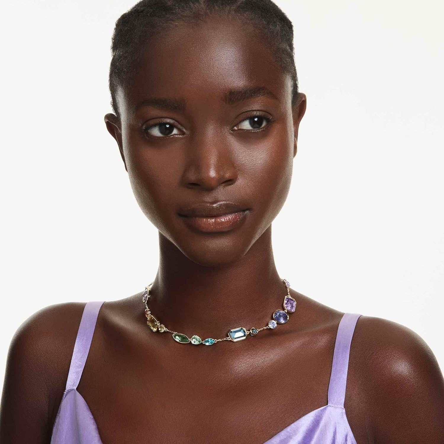image:imageSwarovski Gema necklace Mixed cuts Multicolored Goldtone plated