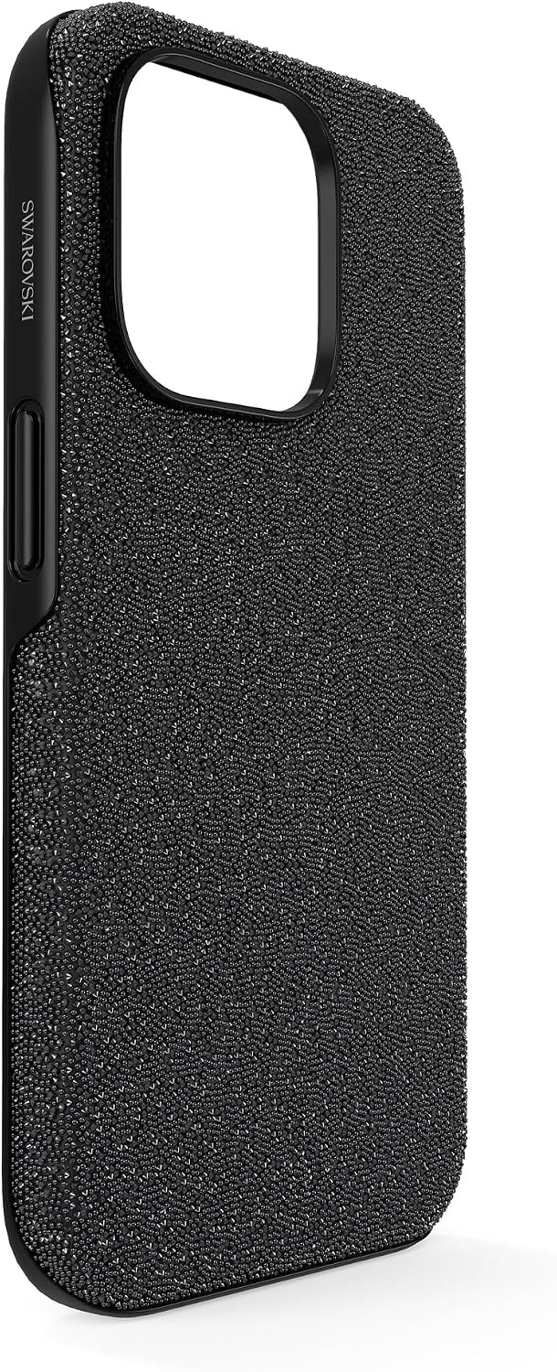image:imageSwarovski High Phone Case for iPhone 14 with Integrated Bumper Silver Crystals Part of The High CollectionBlack Crystals
