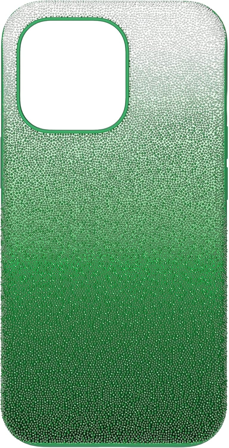 image:imageSwarovski High Phone Case for iPhone 14 with Integrated Bumper Silver Crystals Part of The High CollectionGreen