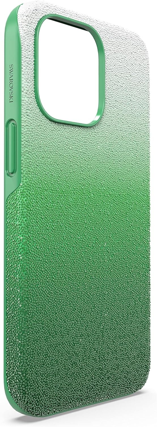 image:imageSwarovski High Phone Case for iPhone 14 with Integrated Bumper Silver Crystals Part of The High CollectionGreen