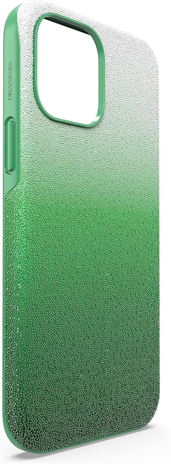 image:imageSwarovski High Phone Case for iPhone 14 with Integrated Bumper Silver Crystals Part of The High CollectionGreen
