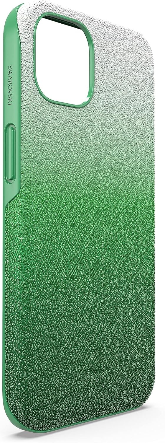 image:imageSwarovski High Phone Case for iPhone 14 with Integrated Bumper Silver Crystals Part of The High CollectionGreen