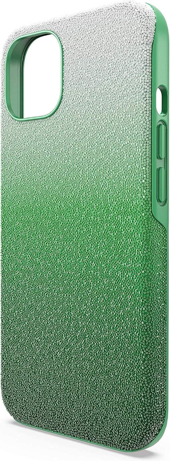 image:imageSwarovski High Phone Case for iPhone 14 with Integrated Bumper Silver Crystals Part of The High CollectionGreen
